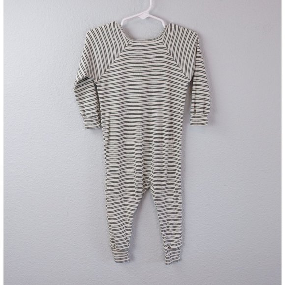 Rylee + Cru Green Striped Ribbed Unisex Pajama, 18-24 months - Picture 7 of 8